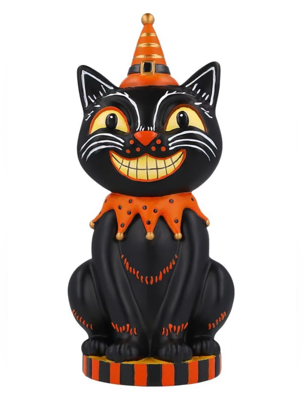 New Black & Orange Halloween Cat Figurine